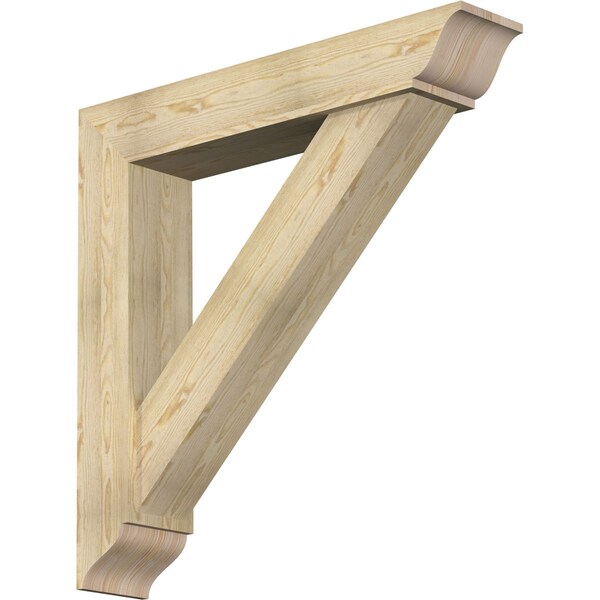 Ekena Millwork Traditional Traditional Rough Sawn Bracket w/ Offset Brace, Douglas Fir, 8"W x 42"D x 42"H BKT0806X42X42TRA01RDF - main